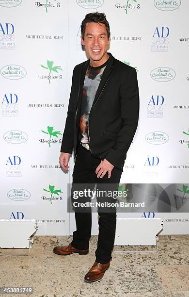 Designer David Bromstad attends AD Oasis And Amy Sacco Host Bungalow 8 Party at James Royal Palm Hotel on December 5, 2013 in Miami Beach, Florida.