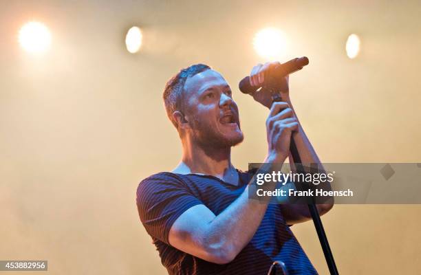 Singer Dan Reynolds of the American band Imagine Dragons performs live during a concert at the Zitadelle Spandau on August 20, 2014 in Berlin,...