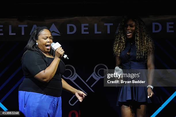 Isha Price and Serena Williams join Delta Air Lines for the Delta OPEN Mic, a private karaoke event in celebration of Serena Williams' upcoming...