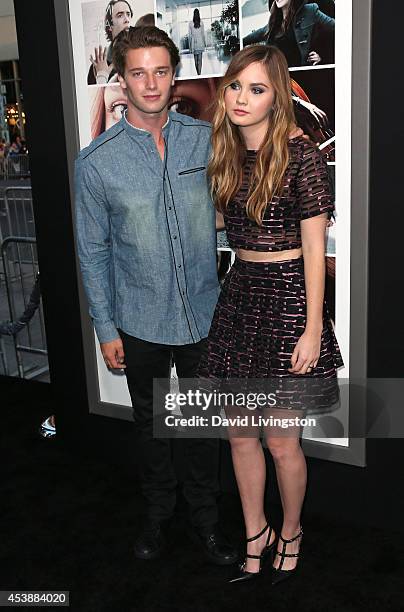 Model Patrick Schwarzenegger and actress Liana Liberato attend the premiere of New Line Cinema's and Metro-Goldwyn-Mayer Pictures' "If I Stay" at the...