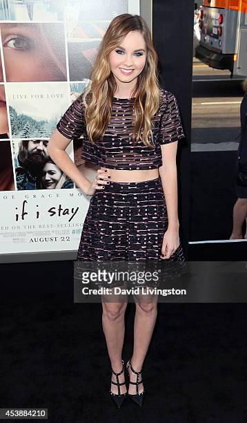 Actress Liana Liberato attends the premiere of New Line Cinema's and Metro-Goldwyn-Mayer Pictures' "If I Stay" at the TCL Chinese Theatre on August...