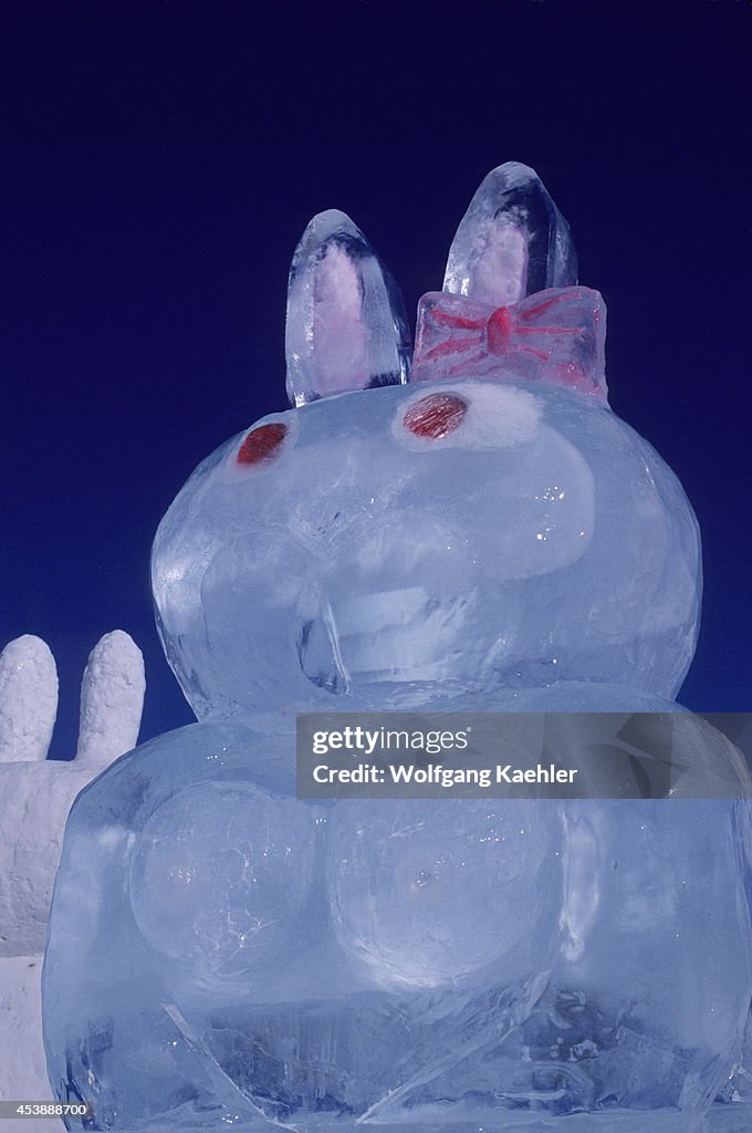 Japan, Hokkaido Island, Abashiri, Ice Sculptures, Bunnies...