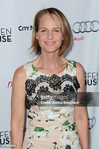 Actress Helen Hunt arrives at the Geffen Playhouse for the opening night of "I'll Eat You Last: A Chat with Sue Mengers" with Bette Midler on...