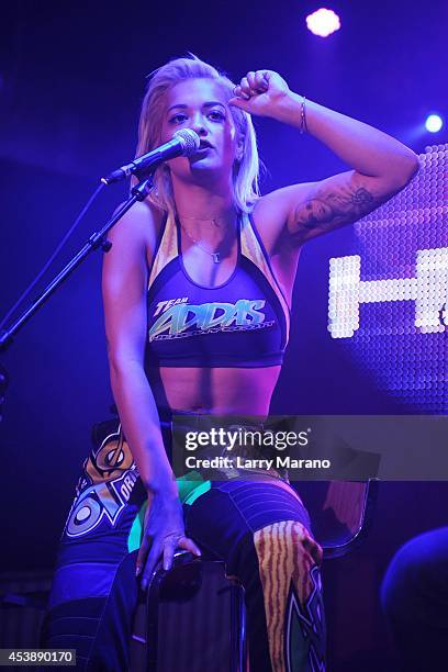 Rita Ora performs at Grand Central during the 97.3 Hits concert on August 20, 2014 in Miami, Florida.