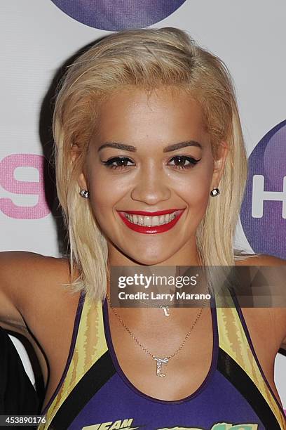 Rita Ora poses for a portrait at Grand Central during tie 97.3 Hits concert on August 20, 2014 in Miami, Florida.