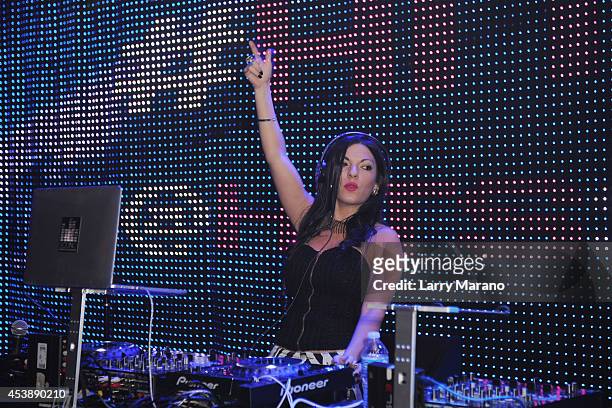 Kat Lane performs at Grand Central during tie 97.3 Hits concert on August 20, 2014 in Miami, Florida.