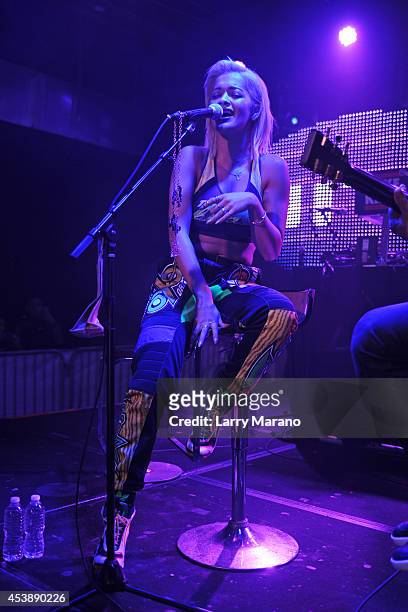 Rita Ora performs at Grand Central during the 97.3 Hits concert on August 20, 2014 in Miami, Florida.