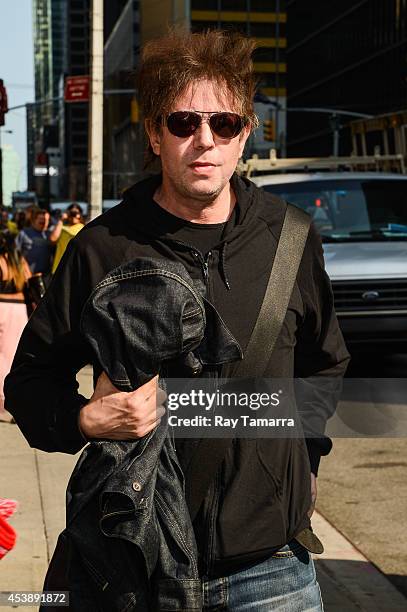 Singer Ian McCulloch of Echo & the Bunnymen enters the "Late Show With David Letterman" taping at the Ed Sullivan Theater on August 20, 2014 in New...