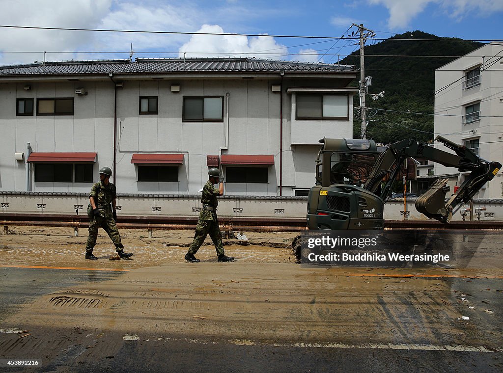 Rescue Work Continues At Hiroshima Landslide Site As Toll Rises To 39