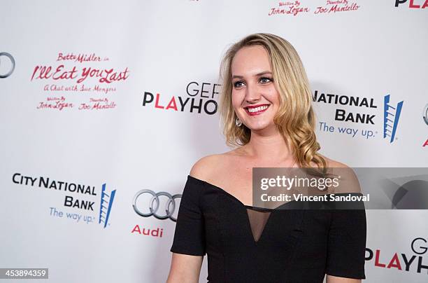 Actress Carli Olson attends the "I'll Eat You Last: A Chat With Sue Mengers" opening night performance with Bette Midler at Geffen Playhouse on...