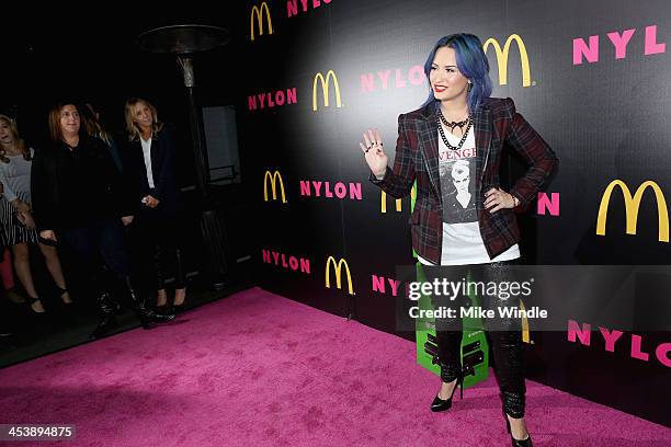 Actress Demi Lovato attends NYLON + McDonald's Dec/Jan issue launch party, hosted by cover star Demi Lovato on December 5, 2013 in West Hollywood,...