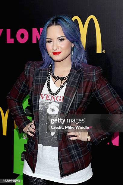 Actress Demi Lovato attends NYLON + McDonald's Dec/Jan issue launch party, hosted by cover star Demi Lovato on December 5, 2013 in West Hollywood,...