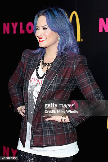 Actress Demi Lovato attends NYLON + McDonald's Dec/Jan issue launch party, hosted by cover star Demi Lovato on December 5, 2013 in West Hollywood,...