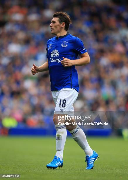 Gareth Barry of Everton in action during the pre-season friendly match between Everton and FC Porto at Goodison Park on August 3, 2014 in Liverpool,...