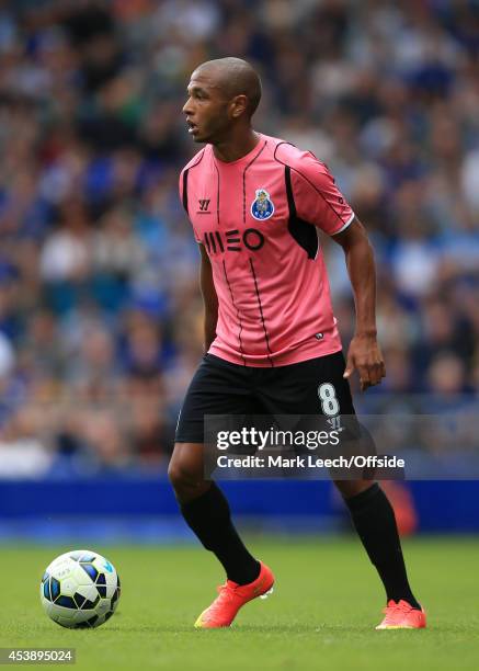 Brahimi of Porto in action during the pre-season friendly match between Everton and FC Porto at Goodison Park on August 3, 2014 in Liverpool, England.