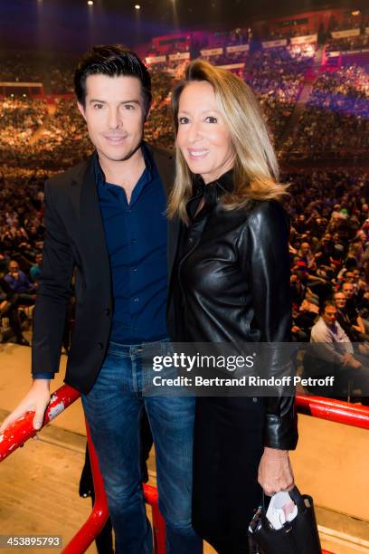 Tenor Vincent Niclo and producer Nicole Coullier attending Celine Dion's Concert at Palais Omnisports de Bercy on December 5, 2013 in Paris, France.