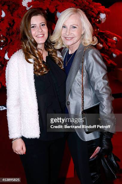 Singer Michele Torr and granddaughter Charlotte Vidal attending Celine Dion's Concert at Palais Omnisports de Bercy on December 5, 2013 in Paris,...