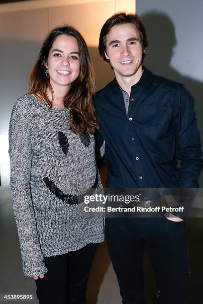 Anouchka Delon and companion Julien Dereims attending Celine Dion's Concert at Palais Omnisports de Bercy on December 5, 2013 in Paris, France.