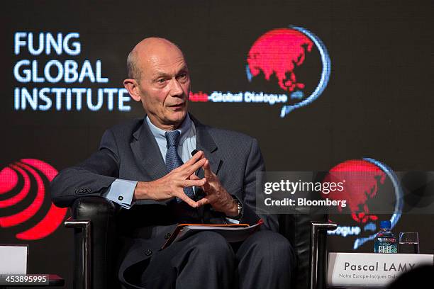 Pascal Lamy, former director general of the World Trade Organization , reacts during the Asia-Global Dialogue conference in Hong Kong, China, on...