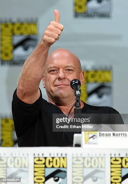 Actor Dean Norris attends the "Under the Dome" panel during Comic-Con International 2014 at the San Diego Convention Center on July 24, 2014 in San...