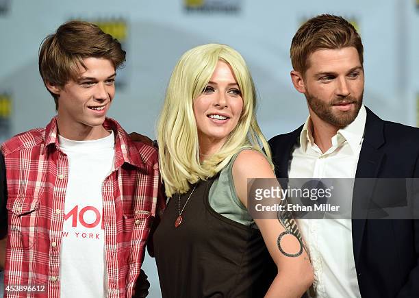 Actor Colin Ford, actress Rachelle Lefevre and actor Mike Vogel attend the "Under the Dome" panel during Comic-Con International 2014 at the San...