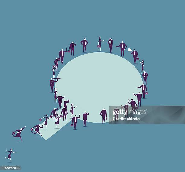 magnifier - sparse crowd stock illustrations