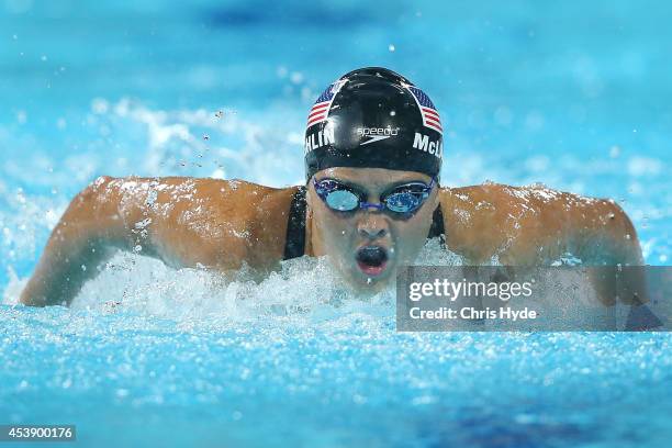 Katie McLaughlin of the USA swims the Women's 200m Butterfly final during day one of the 2014 Pan Pacific Championships at Gold Coast Aquatics on...