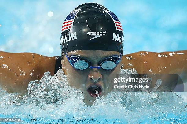 Katie McLaughlin of the USA swims the Women's 200m Butterfly final during day one of the 2014 Pan Pacific Championships at Gold Coast Aquatics on...