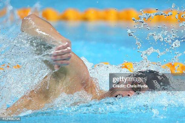 Connor Jaeger of the USA swims the Men's 1500m Final during day one of the 2014 Pan Pacific Championships at Gold Coast Aquatics on August 21, 2014...