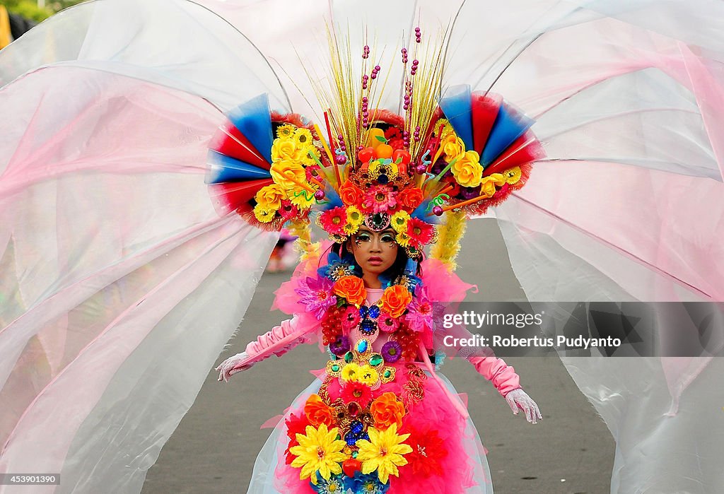 Revellers Gather For The 13th Jember Fashion Carnival 2014