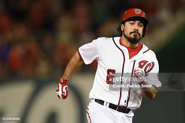 Anthony Rendon of the Washington Nationals runs the bases against the Arizona Diamondbacks at Nationals Park on August 18, 2014 in Washington, DC....