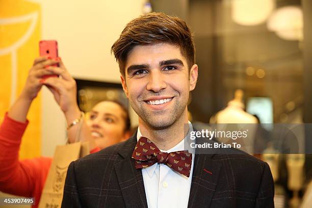 Justin Mikita attends Tie The Knot Pop-Up Store at The Beverly Center on December 5, 2013 in Los Angeles, California.