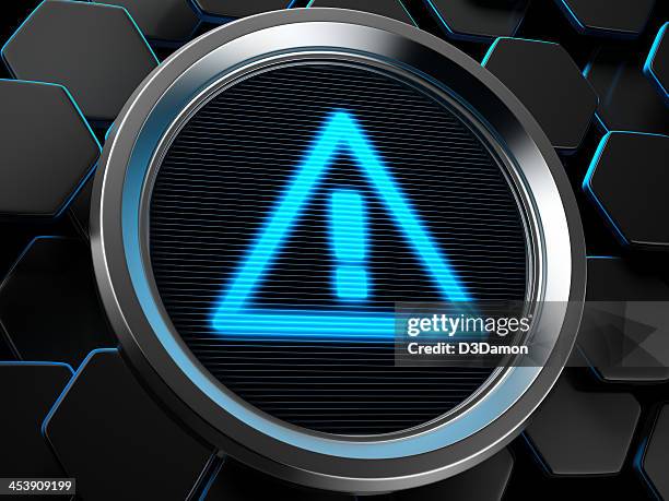 attention icon - warning sign 3d stock pictures, royalty-free photos & images