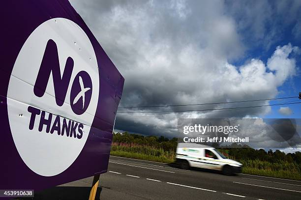 No campaign placards are placed in a field on August 21, 2014 in Drymen, Scotland. In less than a month voters will go to the polls to vote yes or no...