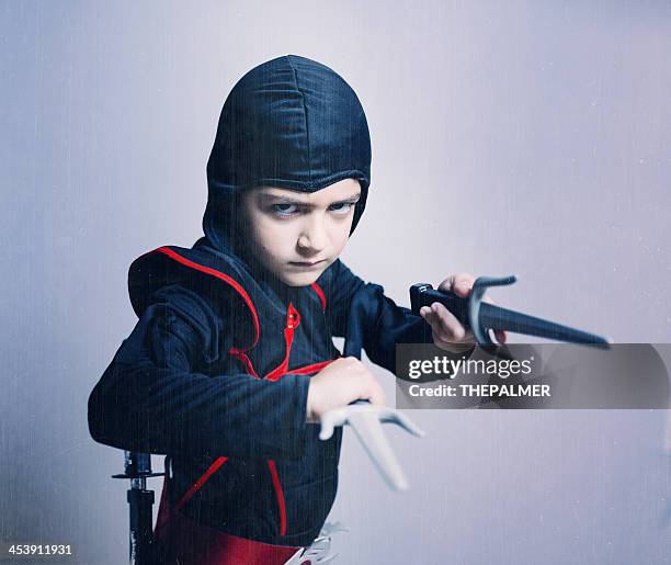 little ninja - ninja kid stock-fotos und bilder