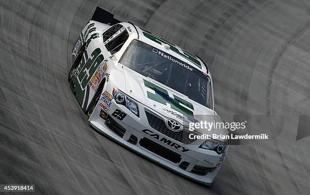 Milka Duno, driver of the RAB Racing Toyota, drives during practice for the NASCAR Nationwide Series Food City 300 at Bristol Motor Speedway on...