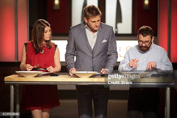 Jacobson vs Stefan Richter" Episode 104 -- Pictured: Gail Simmons, Curtis Stone, Vinny Dotolo --