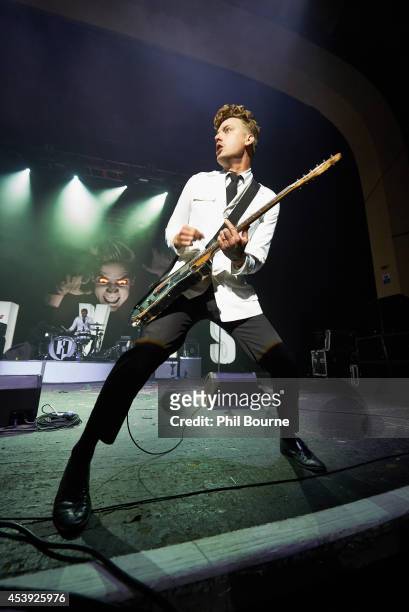 Nicholaus Arson of The Hives performs on stage at Brixton Academy on August 21, 2014 in London, United Kingdom.