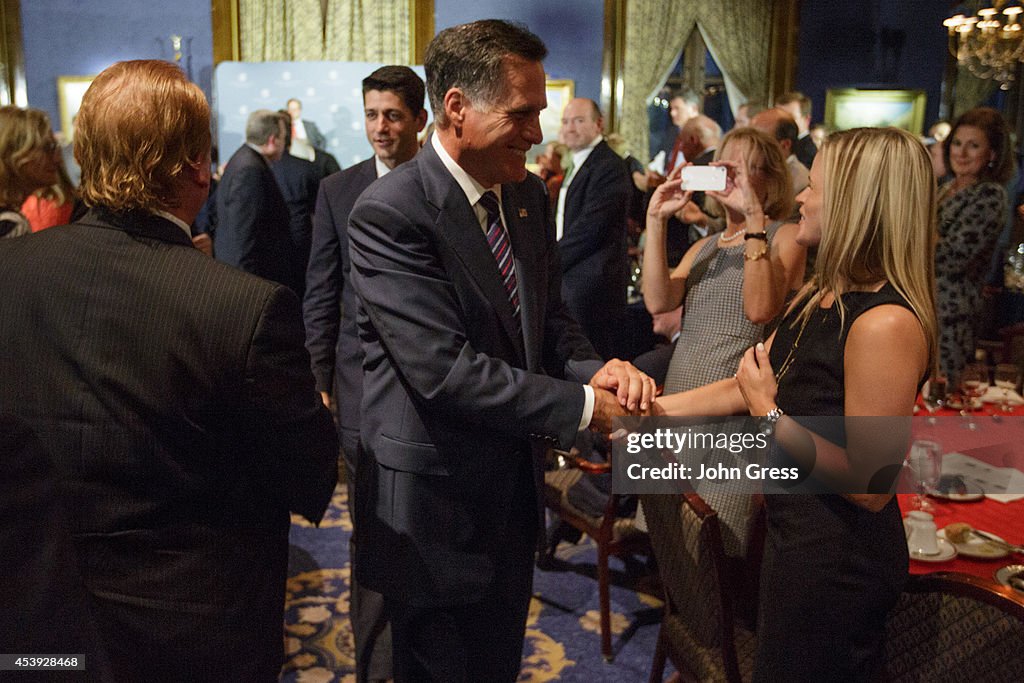 Mitt Romney Interviews Former Running Mate Paul Ryan In Chicago