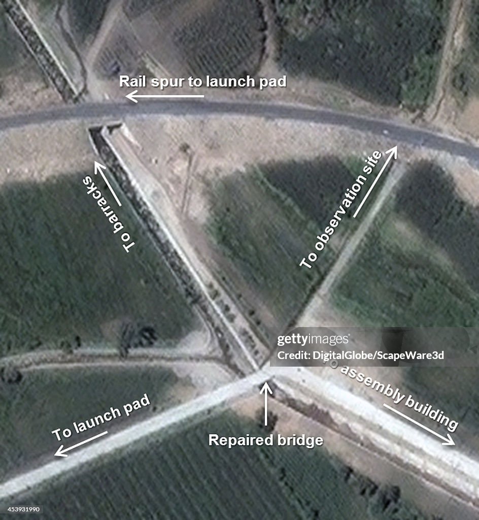 Figure 9-B. Flood damaged areas repaired by early August. (Note: trenches seen for communications cabling.) Note: image rotated.  Date: August 8, 2014.  Analysis published on 38 North.