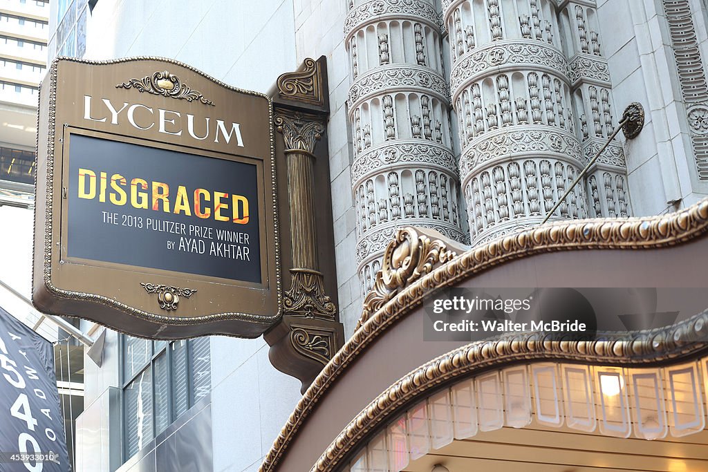 Theatre Marquee Unveiling For Broadway's "Disgraced"