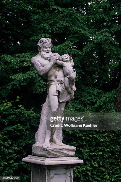 East Germany, Near Berlin, Potsdam, Sanssouci, Statue In Park.