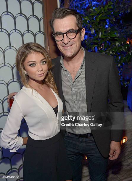 Actress Sarah Hyland and actor Ty Burrell attend Audi's Celebration of Emmys Week 2014 at Cecconi's Restaurant on August 21, 2014 in Los Angeles,...