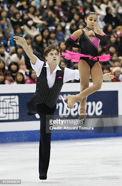 Xiaoyu Yu and Yang Jin of China compete in the Junior pairs free skating during day two of the ISU Grand Prix of Figure Skating Final 2013/2014 at...
