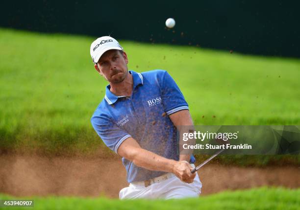 Henrik Stenson of Sweden plays a shot during the second round of the Nedbank Golf Challenge at Gary Player CC on December 6, 2013 in Sun City, South...