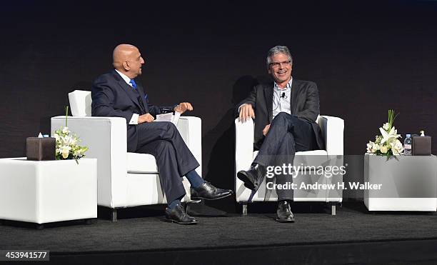 Producer Walter Parkes speaks on stage with Tariq Qureishy at the Cinematic Innovation Summit ahead of the 10th Annual Dubai International Film...