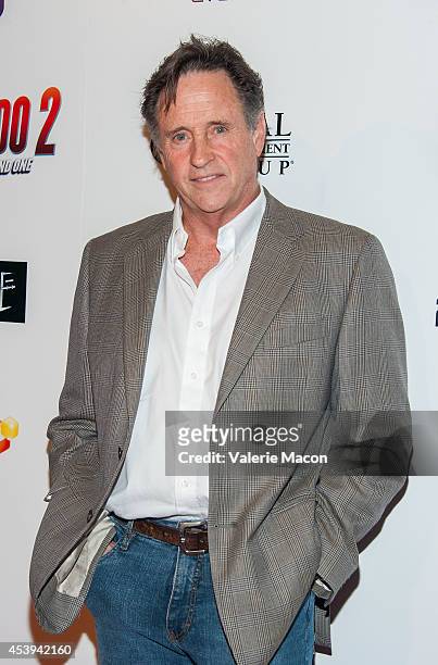 Actor Robert Hays arrives at the Premiere Of The Asylum & Fathom Events' "Sharknado 2: The Second One" at Regal Cinemas L.A. Live on August 21, 2014...