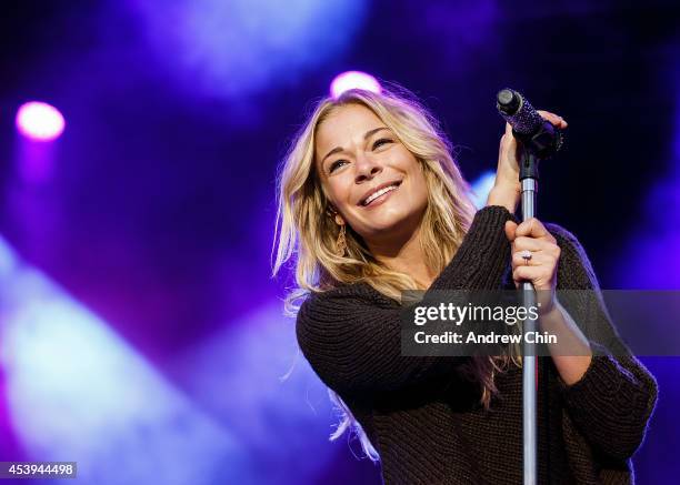 Singer LeAnn Rimes performs on stage at PNE Amphitheatre during Day 6 of The Fair At The PNE on August 21, 2014 in Vancouver, Canada.