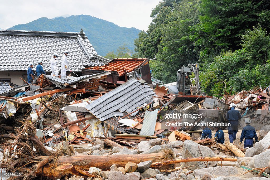 Rescue Work Continues At Hiroshima Landslide Site