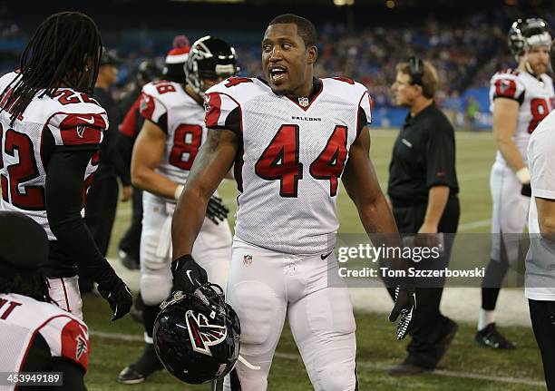Jason Snelling of the Atlanta Falcons on the sideline during an NFL game against the Buffalo Bills at Rogers Centre on December 1, 2013 in Toronto,...